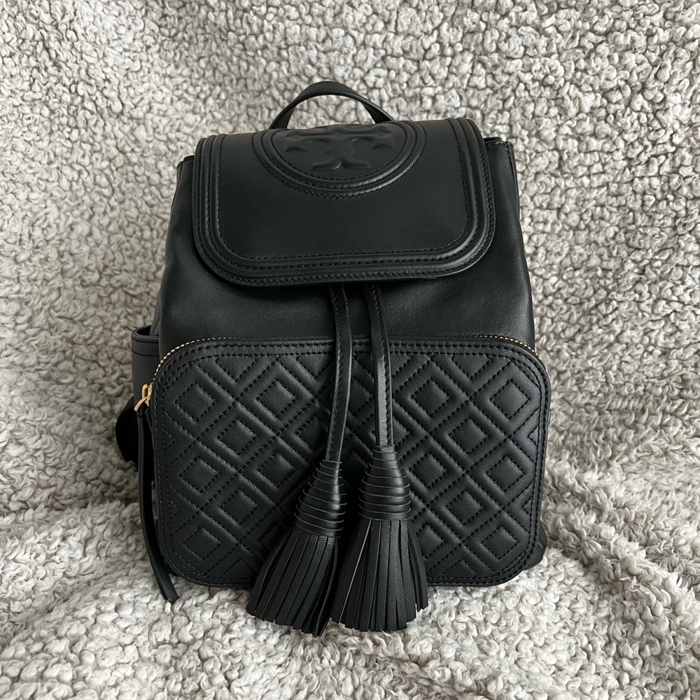 Tory Burch Black Quilted Backpack